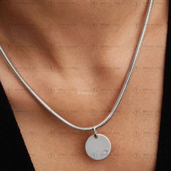 Pandora Engravable Lab-Grown Diamond Tag Pendant - Picture 2 of 2